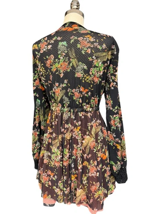 We Are HAH Make It A Double Reversible Floral Lace Robe Dress Medium - Picture 6 of 13